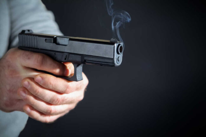 Gunshot,On,Black,Background