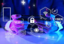 Stunning Fraud Scheme Kills Amish Family Person using tablet surrounded by cybersecurity icons