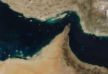 Iran’s Fleet Obliterated in Epic Fury Strikes Satellite view of the Persian Gulf and surrounding geographical features
