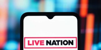 Live Nation logo displayed on a smartphone screen