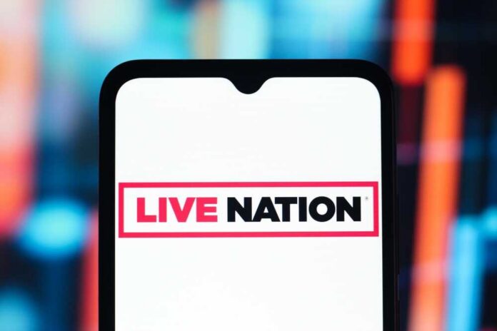 Live Nation logo displayed on a smartphone screen