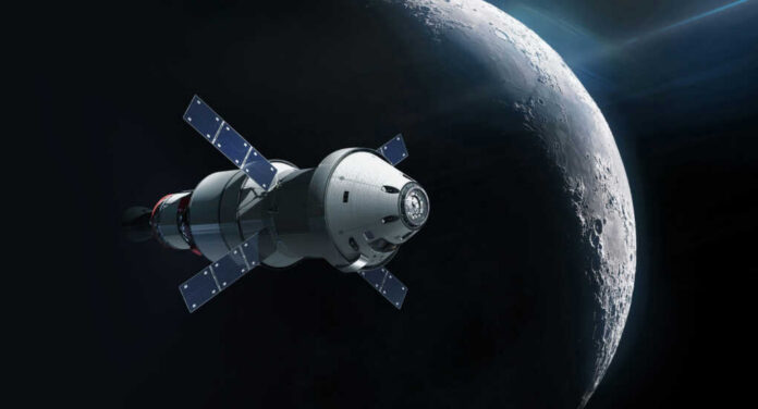 orion-spacecraft-near-moon-surface2196565155jpg Spacecraft near the Moon in outer space