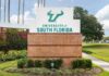 Sign for the University of South Florida displayed prominently