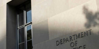 Department of Justice building wall and window