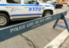 Drunk Driver Mayhem: Tragedy Hits NYC Sidewalk NYPD police barricade on city street with vehicles