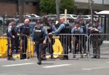 Activists say police blocking protesters near Delaney Hall in Newark