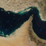 Satellite view of the Persian Gulf and surrounding geographical features
