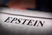 Selective Snippets Smear Trump, Full Files Hidden Close-up of a newspaper headline reading 'EPSTEIN'