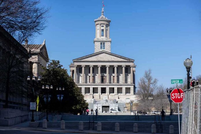 Tennessee State Capitol building with columned facade