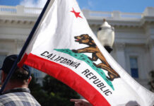 When Election Victories Meet Political Resistance California state flag being held up at an outdoor event