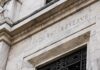 Federal Reserve building facade in white marble