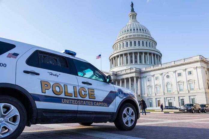 Police SUV parked near the United States Capitol building