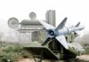 surface-to-air missile on a mobile launcher