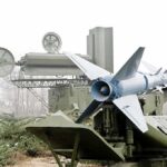 surface-to-air missile on a mobile launcher