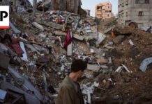 Devastation in Gaza after Israeli airstrike on Bureij refugee camp