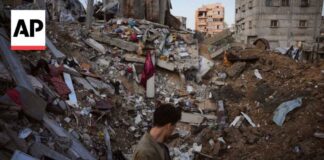 Devastation in Gaza after Israeli airstrike on Bureij refugee camp