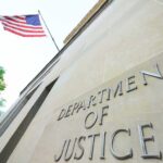 Eight Indicted After White House UFC Scare Department of Justice building with American flag
