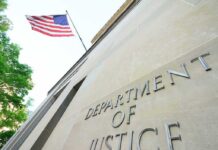 Eight Indicted After White House UFC Scare Department of Justice building with American flag