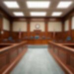 A Major 9/11 Confession Is Thrown Out Empty courtroom with wooden benches and judge's bench