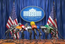 Five Days, One Briefing, and a Sudden Exit Press microphones at a White House briefing podium