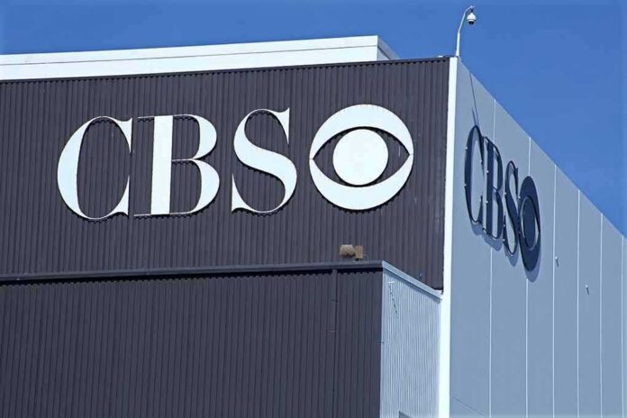 CBS logo on the exterior of a studio building